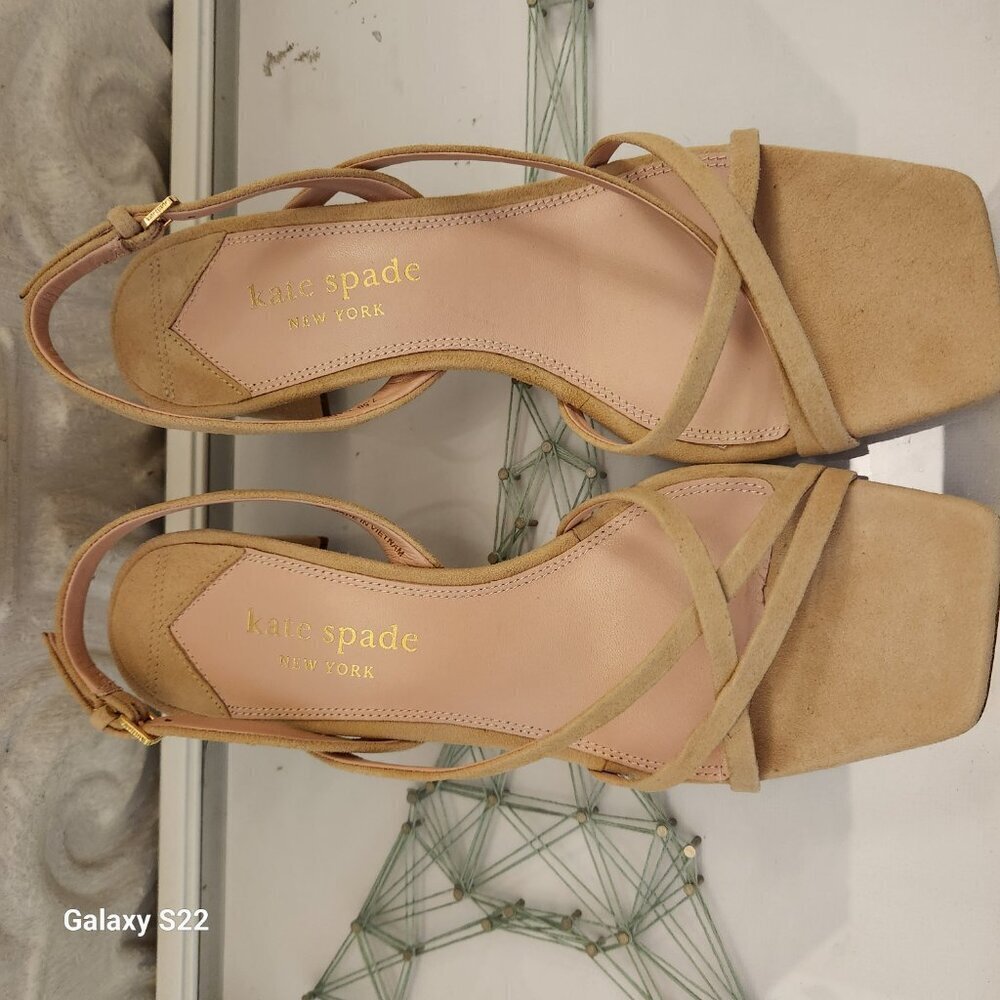 Kate Spade New York Renee Suede Block Heel Strappy Slingback Sandals Size 7.5 - Picture 4 of 10